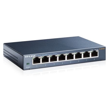 TP-LINK (TL-SG108) 8-Port Gigabit Unmanaged Desktop Switch, Steel Case TP-LINK (TL-SG108) 8-Port Gigabit Unmanaged Desktop Switch, Steel Case